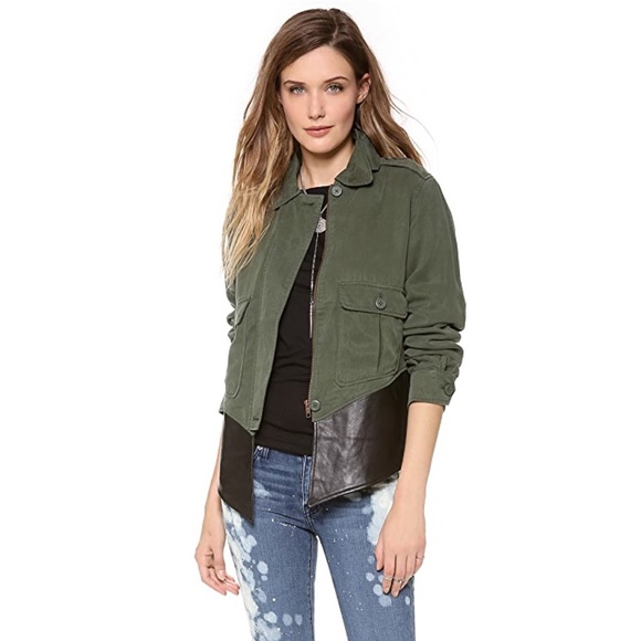 Military jacket with leather trim - Picture 7 of 7